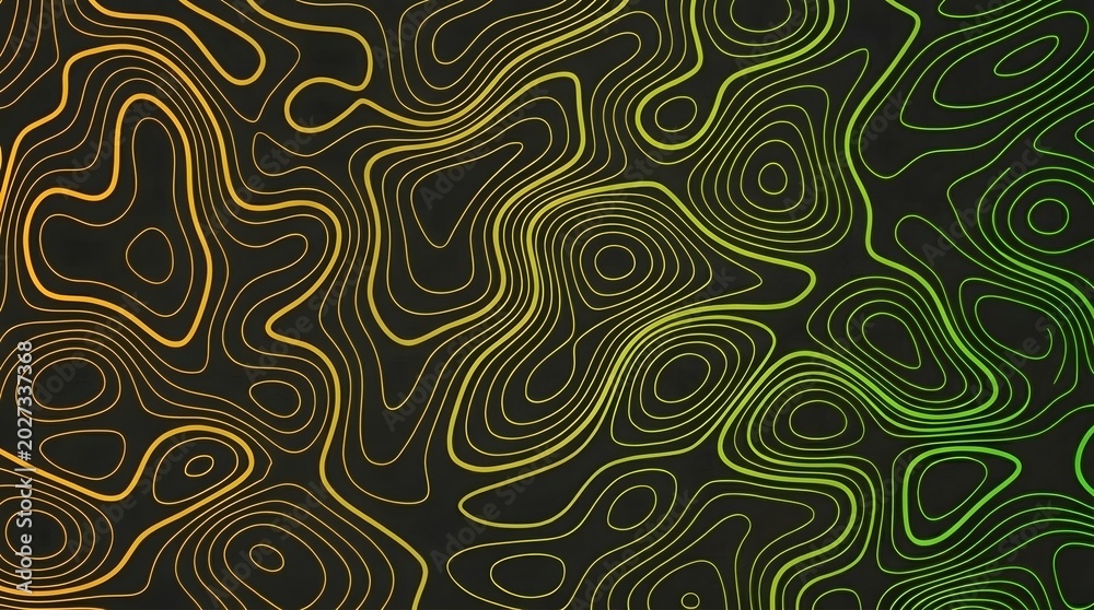 Obraz premium Abstract flowing organic lines in neon green and black high contrast pattern background