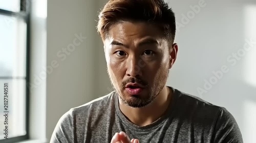 Young man expressing surprise and shock.