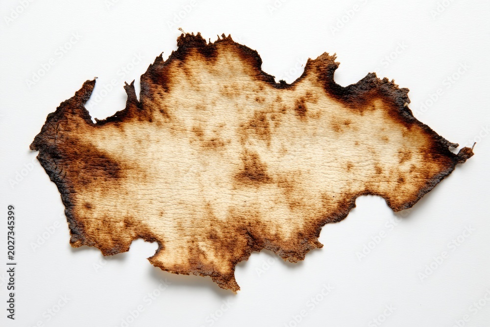 Obraz premium A charred, organic-shaped piece of wood with uneven, burnt edges