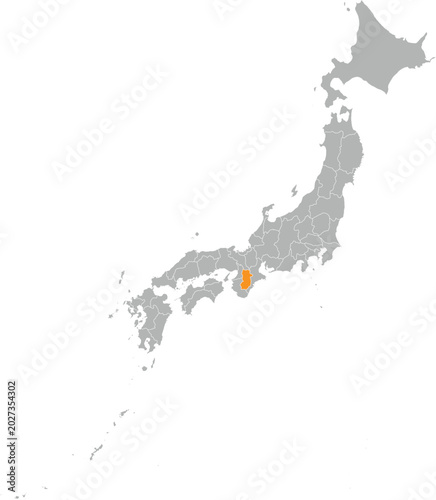 Tableau sur toile Nara Location on Map of Japan Prefecture Editable Cartographic Illustration