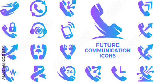 Canvas Print Future communication icons for mobile phones and digital connection and modern messaging and global contact