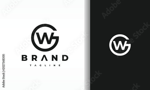 monogram letter WG circle logo