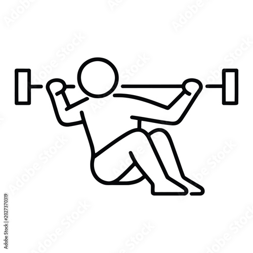 Russian Twists Outline Vector Icon for Oblique Core Exercise and Abdominal Training