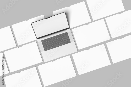 Laptop website presentation blank mockup