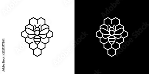 vintage honey bee logo template illustration vector graphic