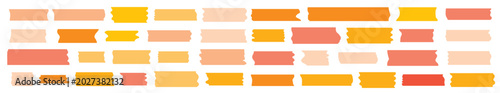 Foto Orange scotch tape icon set, red and pink adhesive tape pieces