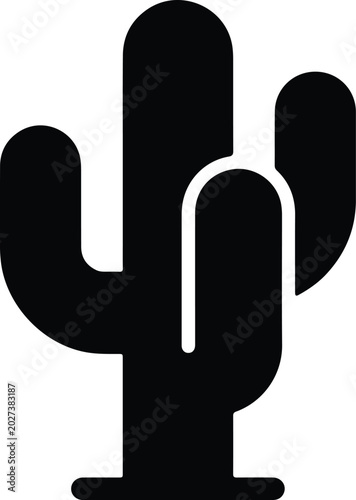 Silhouette vector of a stylized desert cactus plant design