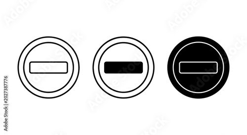 Prohibition Signs, No Entry Icons, Forbidden Symbols, Vector Graphics Set