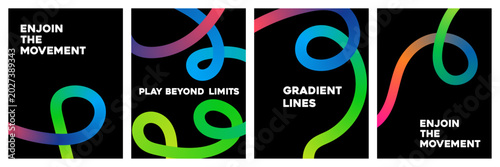 Obraz na plátne Vibrant color line gradient abstract vector backgrounds