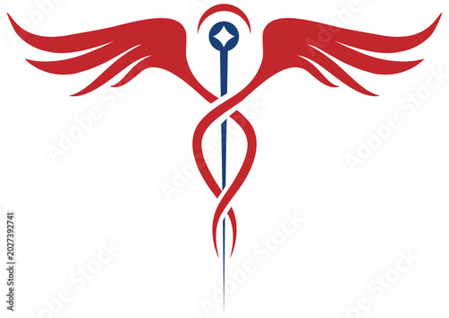 A staff with wings called the Caduceus