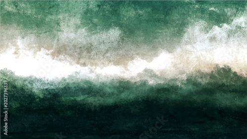 Foto Abstract emerald green cloudy sky watercolor texture background, evoking calm and ethereal atmosphere
