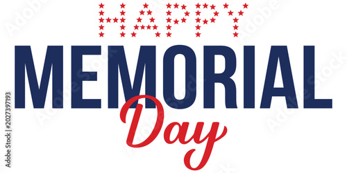 Cuadro en lienzo Memorial day tribute with patriotic stars and bold typography