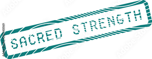 Canvas-taulu Distressed textured stamp featuring the words Sacred Strength enclosed within a