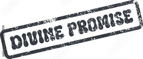 Konstfotografi Divine Promise grunge textured stamp represents spiritual commitment and heavenl
