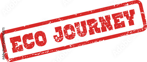 Eco Journey grunge rubber stamp symbol representing sustainable travel and environmental adventure