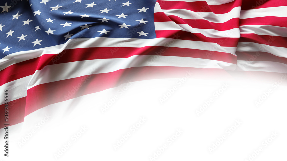 Obraz premium American flag on white
