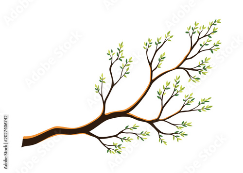 Tablou pe pânză Watercolor hand drawn tree branche