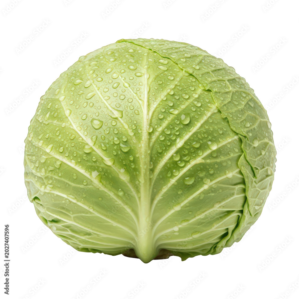 Fototapeta premium Fresh green leaf with water droplets isolated on transparent background