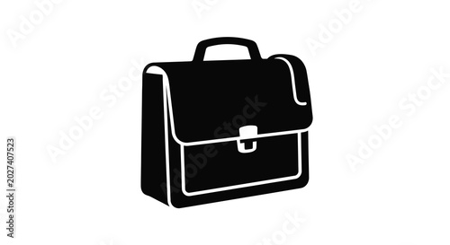 Bild auf Leinwand briefcase silhouette on white background black and white graphic