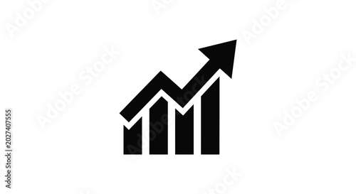 growth chart icon black on white background