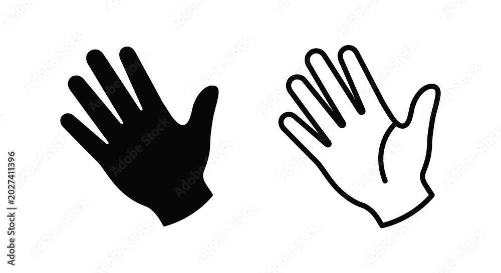 Obraz premium hand silhouettes and line drawing on white background