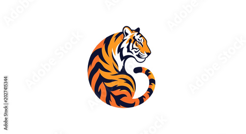 Fotografie Illustration of a tiger head.