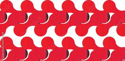 Tableau sur toile Intricate red and white tessellation pattern