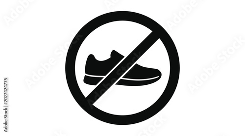 No shoes allowed sign black silhouette