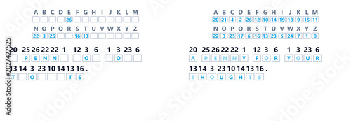 Bild auf Leinwand Number cryptogram
