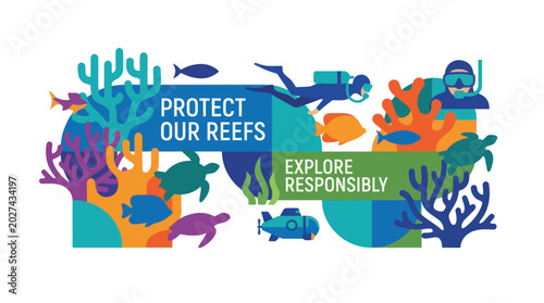 Foto Ocean Conservation: Protect Reefs, Explore Responsibly with Divers & Marine Life