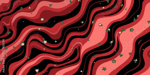 Photos Red and white abstract seamless wave pattern wallpaper with colorful liquid curv