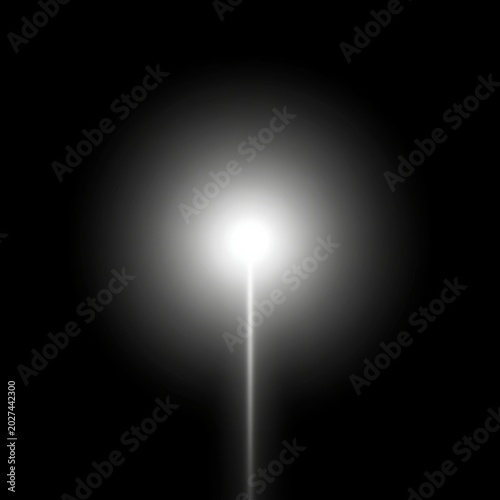 Bright Light Source Shining Through Darkness in a Simple, Abstract Design