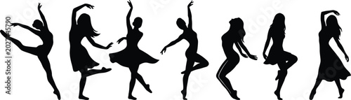Photos Silhouettes of diverse people running in a row diversity race desi