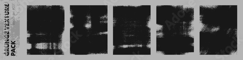Distressed grunge vector pack with linocut stamp prints and ink roller marks.Rough photocopy textures with worn edges and dense toner noise.Bold urban overlays set for poster designs,packaging,layouts