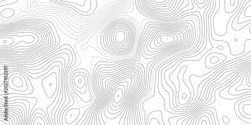 Konstfotografi Abstract Black and White Topographic Map Background with Detailed Contour Lines Showing Terrain Elevation, Steep Slopes and Minimal Cartography Texture