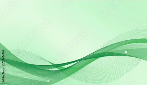Foto Abstract flowing green waves create a soothing and dynamic background, suggesting movement and tranquility in a harmonious design