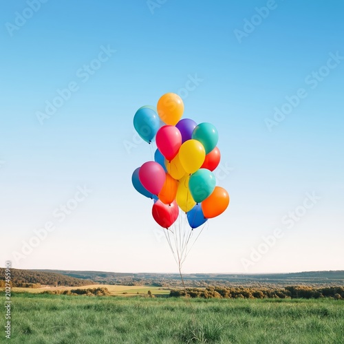 Bubbles Floating Over Trees in a Clear Sky During the Day