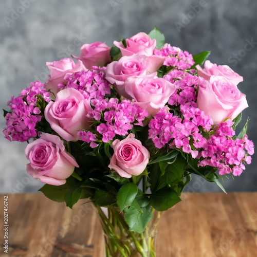 Roses Arranged on Wooden Table With Green Wall in Background During Bright Light