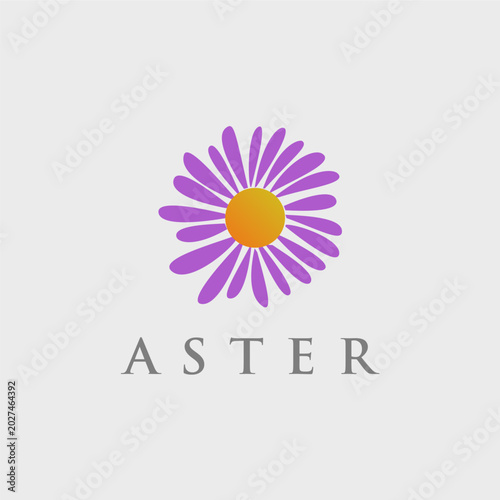 flower aster logo design