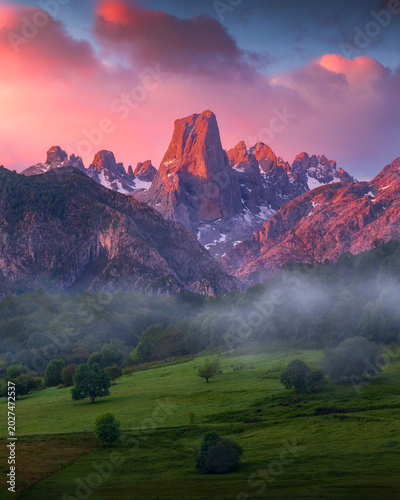 Dramatic View of Naranjo de Bulnes (Picu Urriellu) at Sunrise, Asturias
