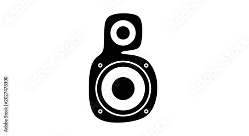 Fotografie Black Speaker Icon on White Background