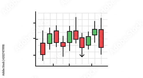 Candlestick chart showing stock market trends for financial data analysis