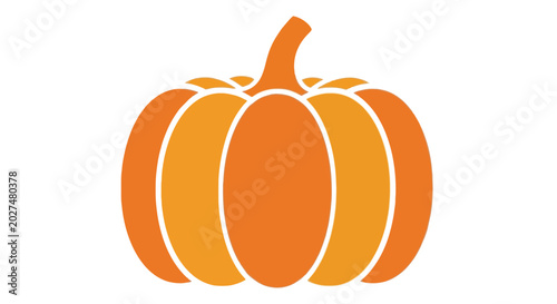 Bild auf Leinwand Orange Pumpkin Icon Isolated on White Background