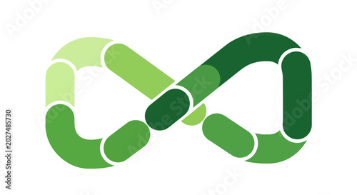 Bild auf Leinwand Green Infinity Symbol with Gradient Segments