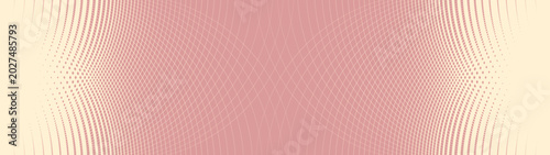 Foto Dusty pink and cream background features symmetrical curved geometric grid mesh,