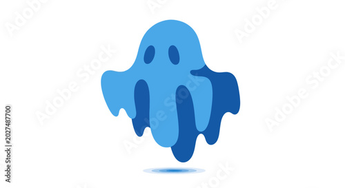 Photos Blue Ghost Icon Isolated on White Background