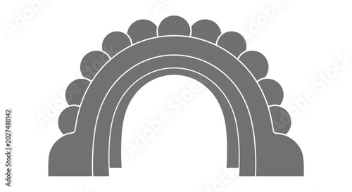 Tableau sur toile Gray Abstract Archway with Circular Elements Isolated