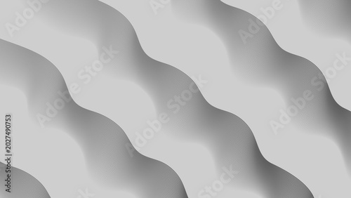 Foto Abstract grey background featuring smooth, undulating waves composed of fine, parallel lines