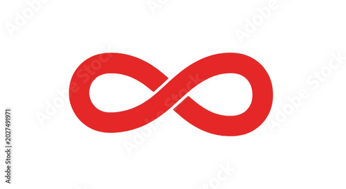 Canvas Print Red Infinity Symbol Isolated on White Background