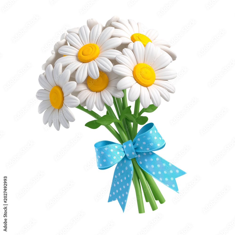 Fototapeta premium Chamomile flower 3D design isolated on transparent background